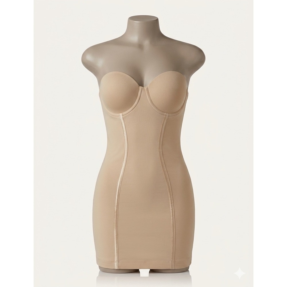 Maidenform Beige Strapless Underwire Shapewear Slip Sz 38C‎ 2304 Form Fitting